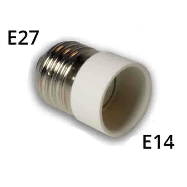E27 til e14 adapter fatningsomformer e27 til e14